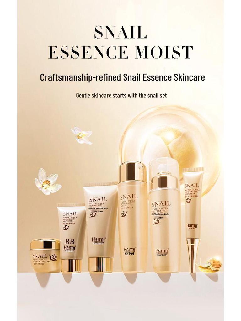 Schnecken-Feuchtigkeits-Sechs-Teile-Hautpflege-Set: Feuchtigkeitsspendende & Regenerierende Lotion & Creme Geschenkbox