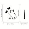 2 Stück Niedliche Katze und Schmetterling Autoaufkleber Lustige Katze Beweglicher Schwanz Winkender Scheibenwischeraufkleber Heckscheibenwischer Aufkleber Wasserdicht