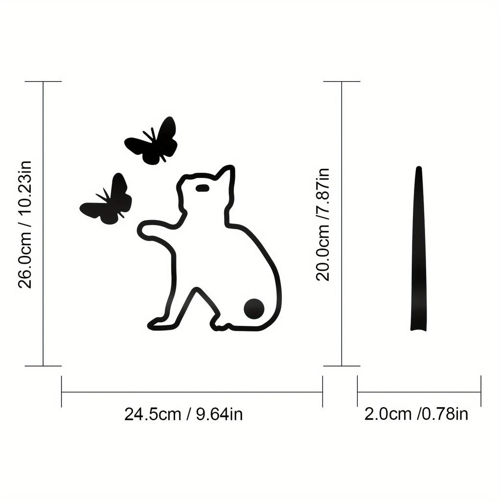 2 Stück Niedliche Katze und Schmetterling Autoaufkleber Lustige Katze Beweglicher Schwanz Winkender Scheibenwischeraufkleber Heckscheibenwischer Aufkleber Wasserdicht