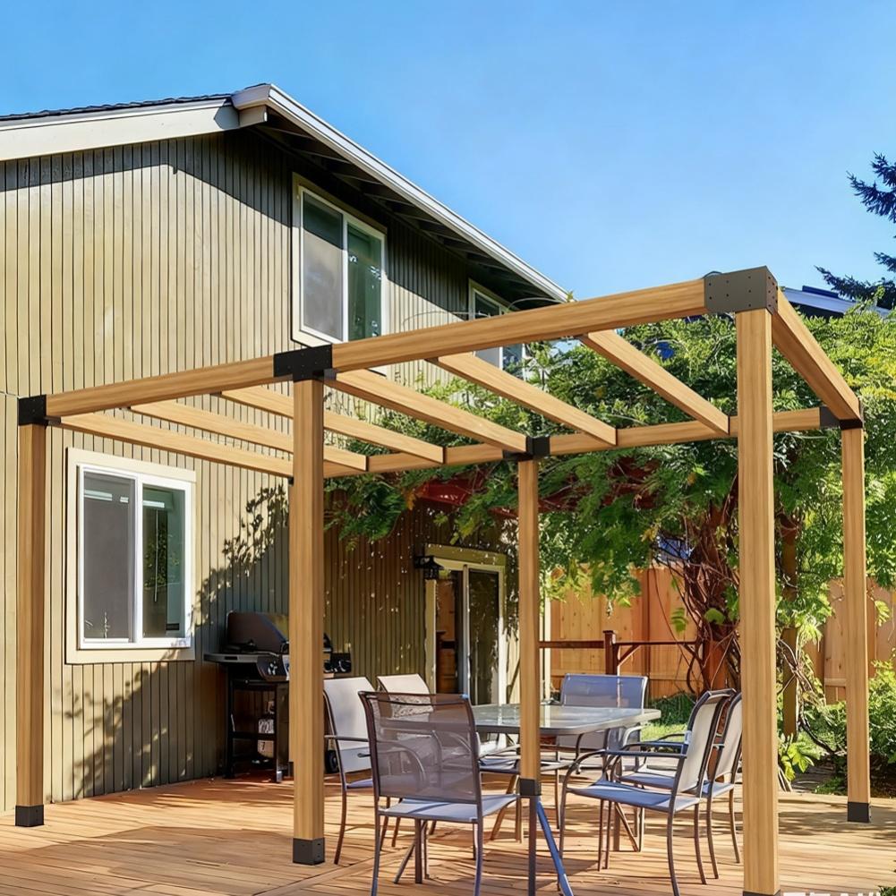 

6Pcs Joist Hanger Set Concealed Woodwork Fence Connectors Joist Brackets Set Beam Support For Pergolas And Fences CHINA