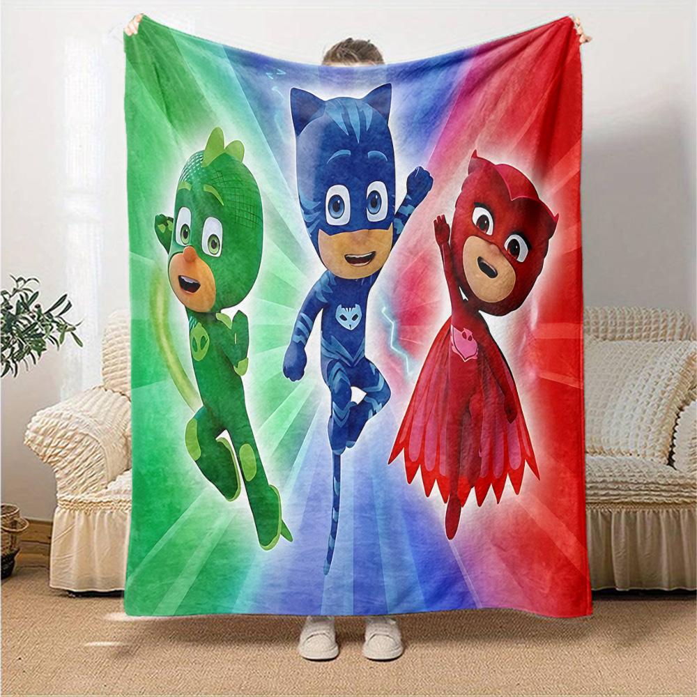 Superhero Trio Colorful Action Flannel Blanket Super Soft Warm Cozy Blanket for Sofa Bed Office Travel All‑Season Home Decor Gift