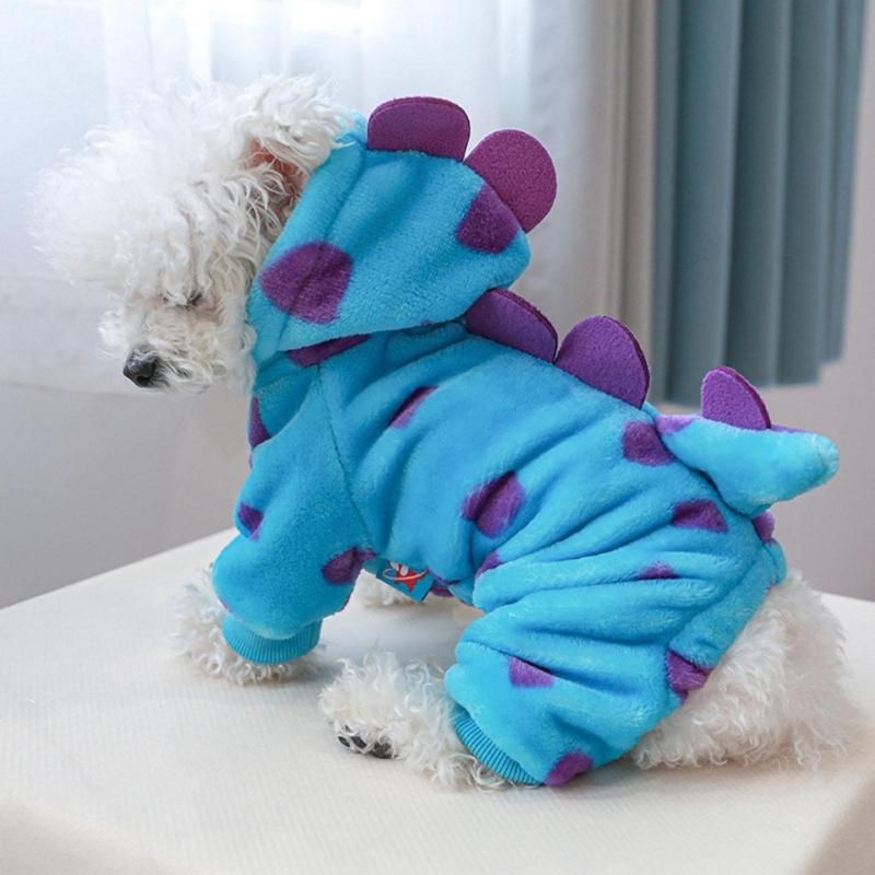 Fashion Pet Dog Jacket Winter Warm Clothes Lovely Cats Photo Dinosaur Costume
