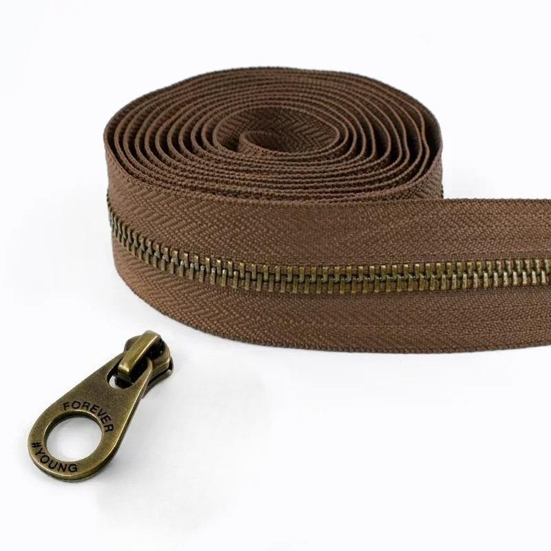 1/2/3/5M Meetee 5# Rollen-Metallreißverschlüsse mit Schiebern Tasche Schuhe Jacke Dekor Verschluss Reißverschluss nach Metern DIY Reparatur Nähzubehör