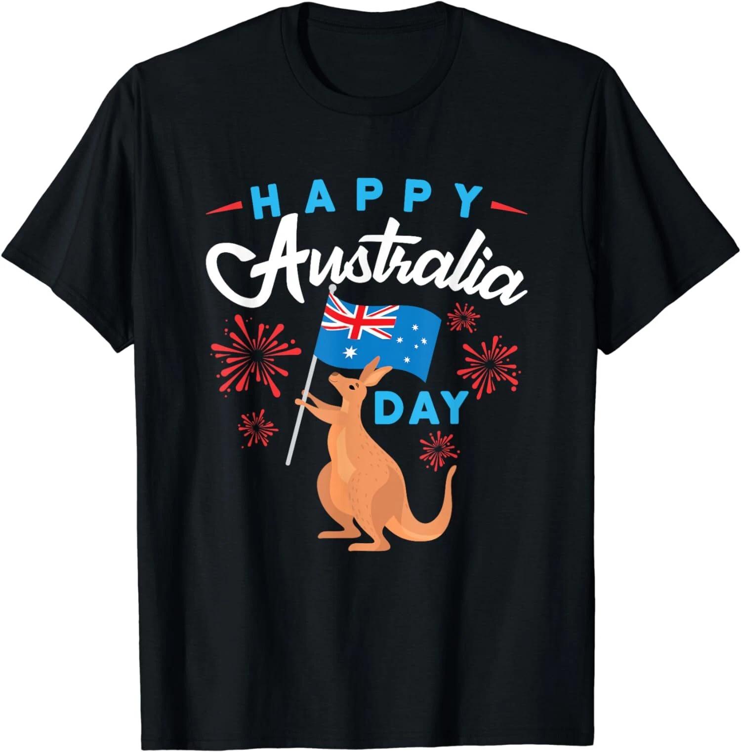 Happy Australia Day Kangaroo Australia Flag Down Under T-Shirt S