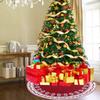 Festival Tree Skirt Knitted Tree Skirt Apron Snowflake Deer for Gift Holidays