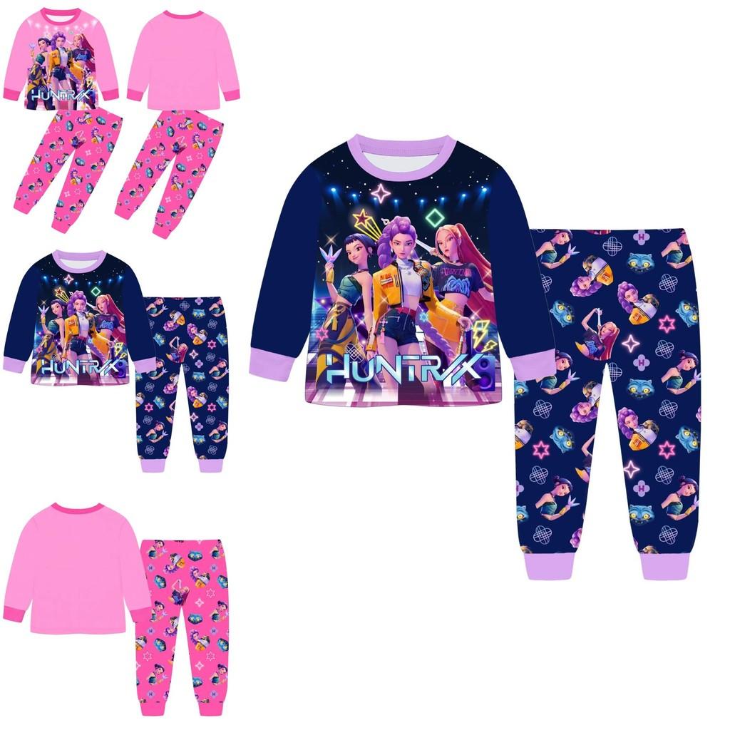 Kpop Demon Hunters Children Long Sleeve Pajama Set With Soft Milk Silk Fabric For Summer Comfort
