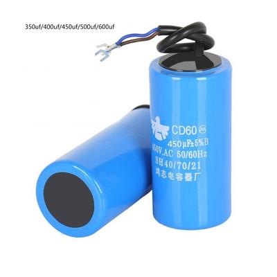 450V CD60 Run Capacitors Replacement Single Phase Motor Capacitors with Wire Motor Upgrades Spare Part