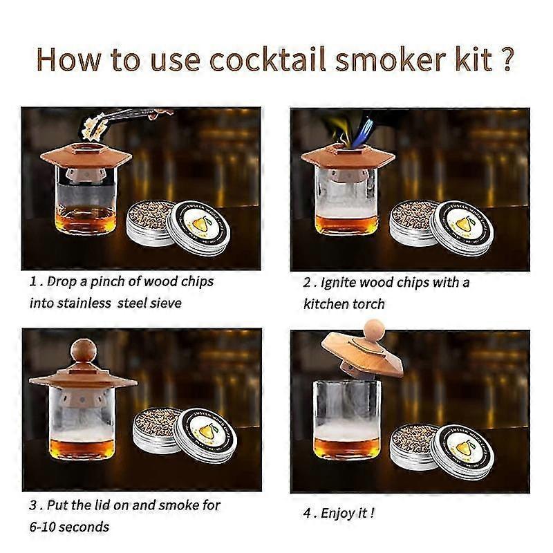 Cocktail Smoker Kit For Whiskey Cheese And Flavor Drink Smoker Accessories Cocktail Bar Accessories