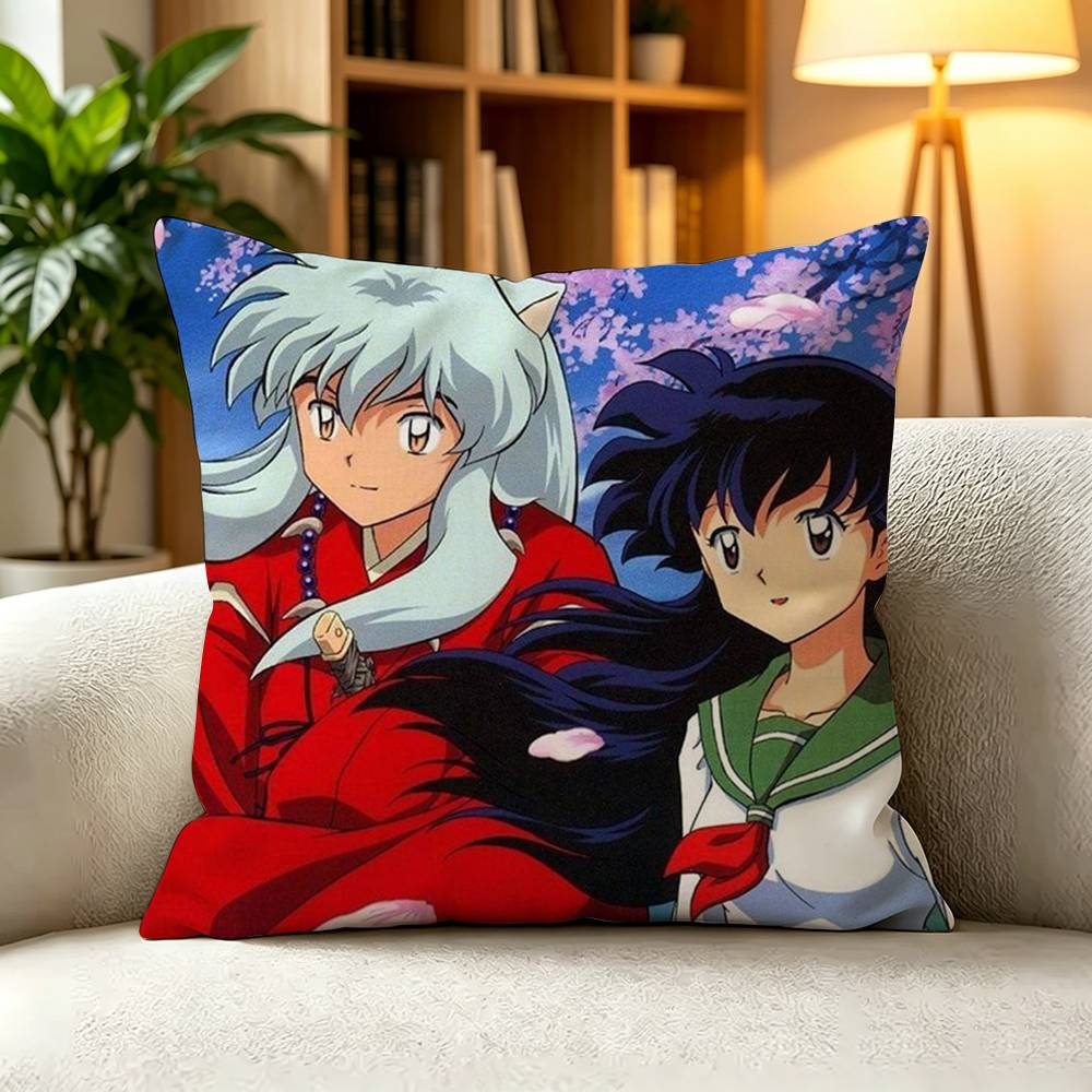 KKagome Higurashi Inuyasha Anime Pillow Case Square DoubleSided Sofa Cushion Cover Bedroom Bedside Pillow