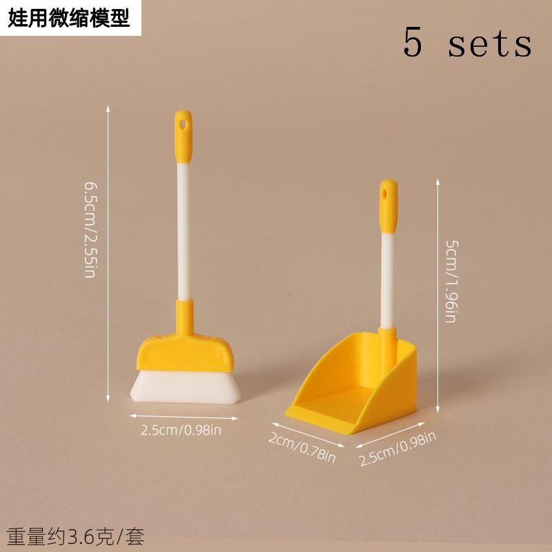 Miniature Home Cleaning Set for Dollhouses 1:12 Scale Accessories Brush Dustpan Durable Tools