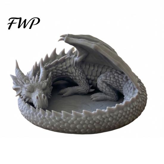 Coffee Table Accessory Tray 3D Printed Fantasy Dragon Jewelry Tray, Gothic Winged Desktop Organizer, Style Key Dish Mythical Figurine Bowl for Bedside серый