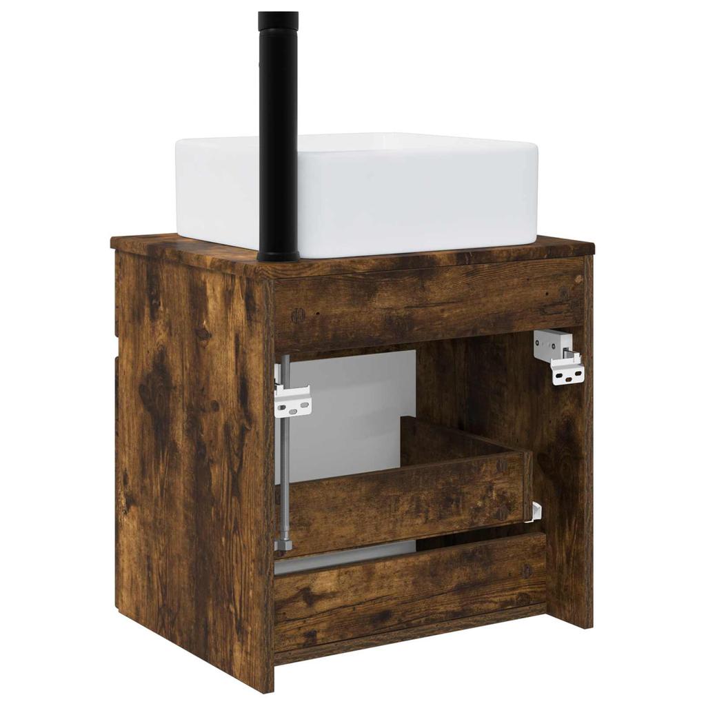 Wall Mounted Washbasin Vanity Smoked Oak