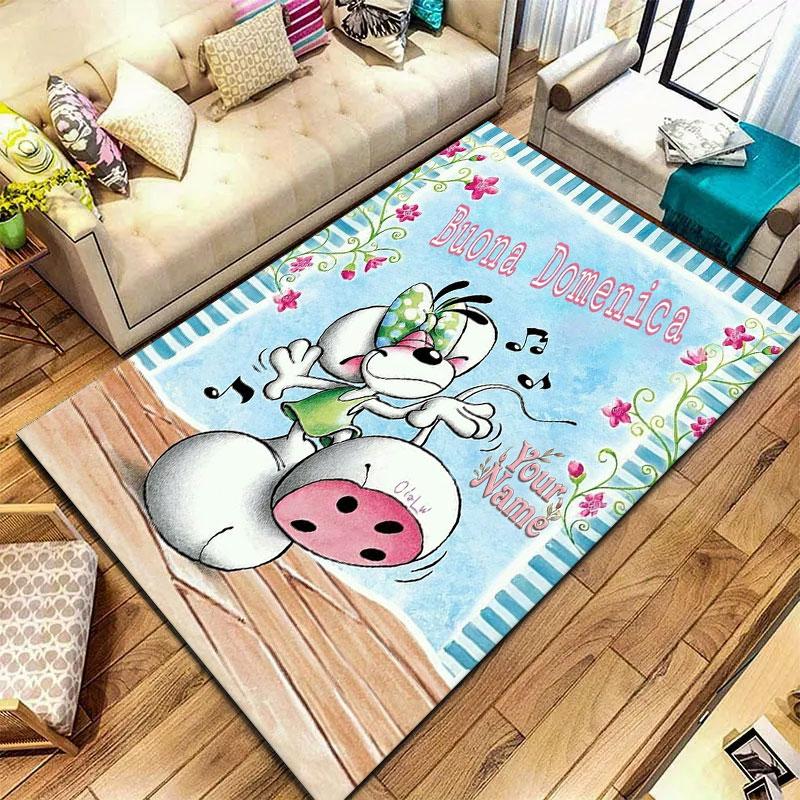 Diddl Custom Name Carpet Rug for Living Room Bedroom Home Sofa Decoration,Kids play Non-slip Floor Mat
