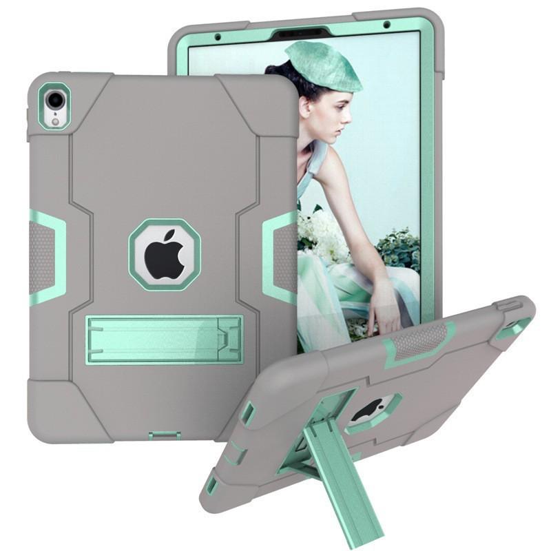 Slim Shockproof Silicone Case With Kickstand IPad Pro 11 Inch 2020 Dual-Tone Design Anti-Slip Cover