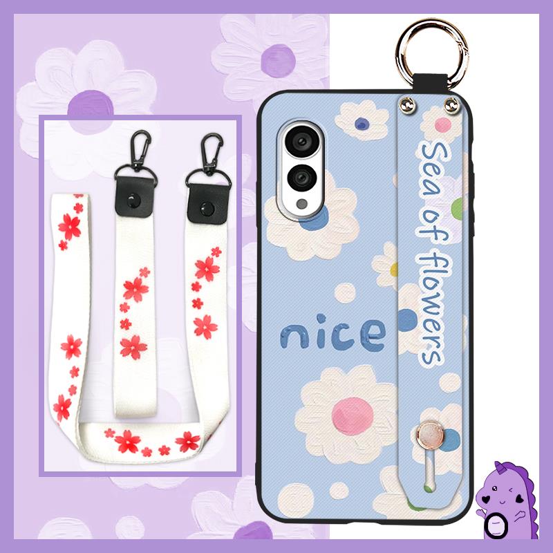 Wrist Strap Lanyard Phone Case For FCNT/Fujitsu Arrows N F-51C Silicone Fashion Design Anti-dust Durable Protective Ring