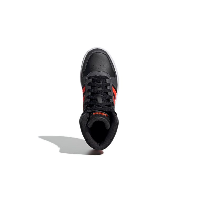 Adidas Neo Hoops 2.0 Mid K Casual Slip-Resistant Durable Mid-Top Kids Skate Shoes Kids Sneaker Black Red GZ7768