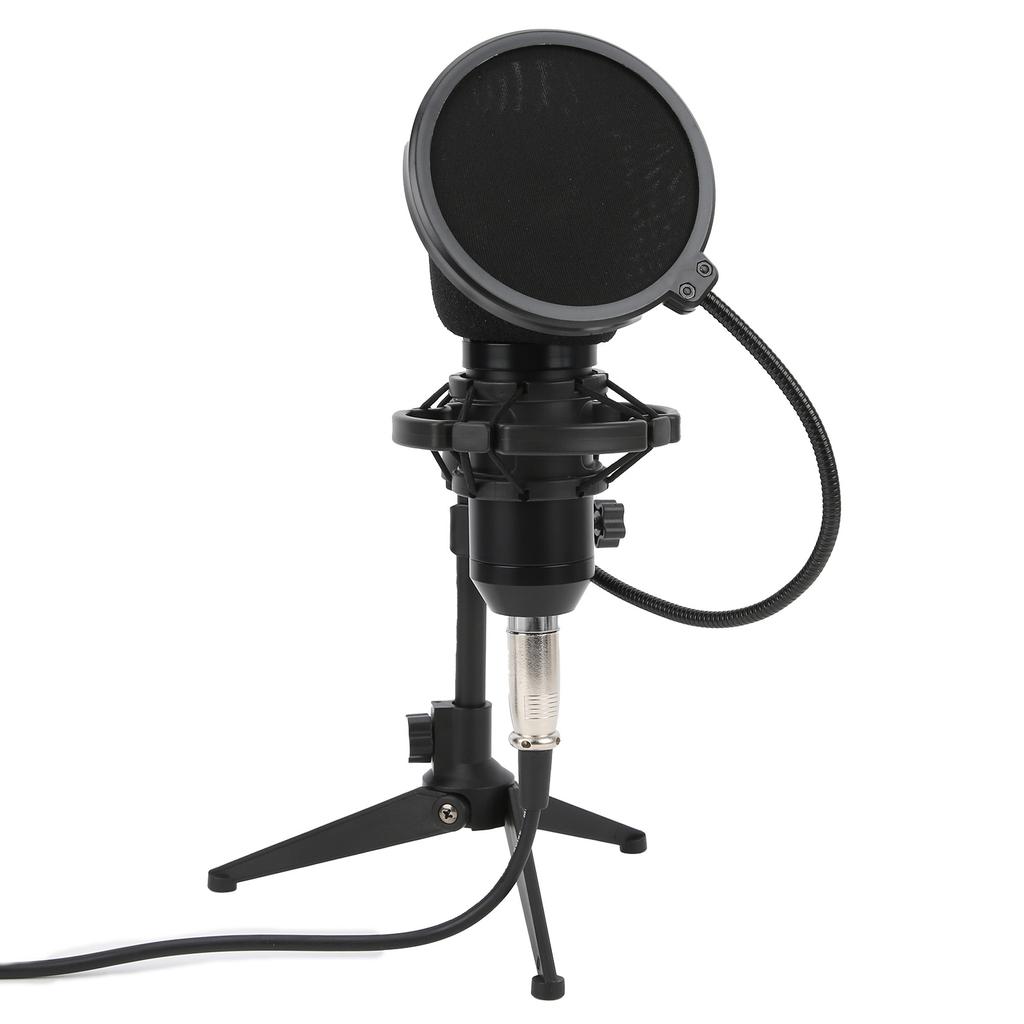 Condenser Microphone 3.5mm Plug with Adjustable Tripod Set Kit for Broadcast Recording