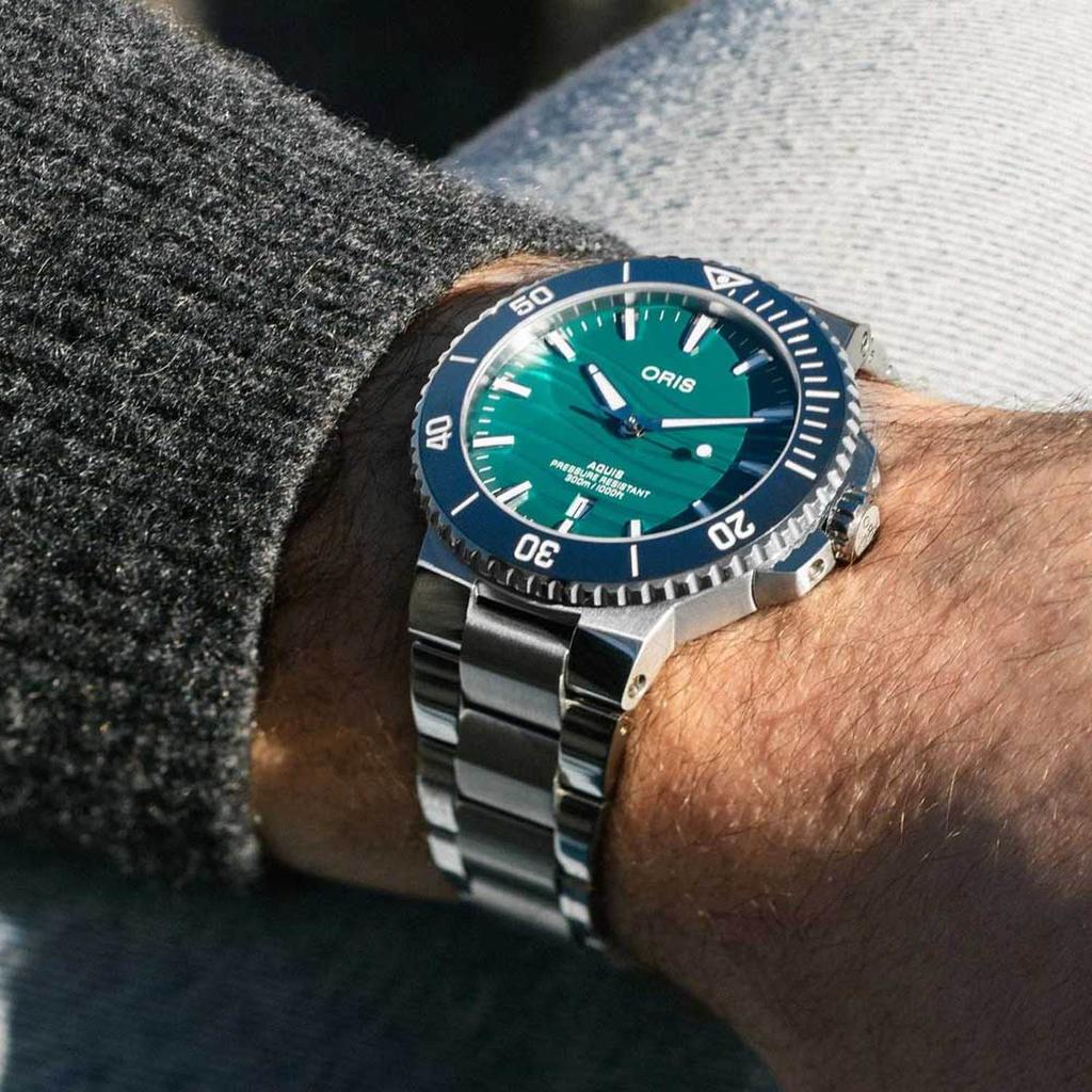 [Oris] Aquis Yangtze River Limited Edition 43.5mm Gradient Blue Dial Rubber Strap Automatic Diver's Watch (01 733 7789 4197-Set)