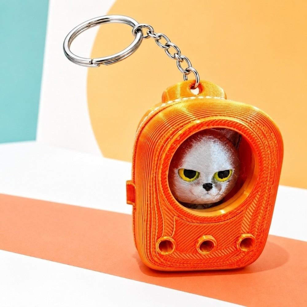 Lightweight Build 3D Printed Keychain Vibrant Shades Trendy Bag Charm Micro Kitten Bag Gifting