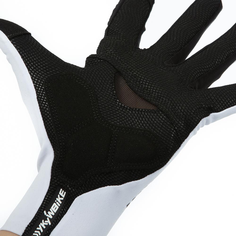 YKYW Black White Full Finger Cycling Gloves Breathable Men Bicycle Goves Touch Screen Sports Gloves MTB Bike Shockproof Gloves