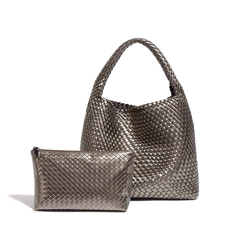 Pure Hand-woven Women's Bags, Large-capacity Shoulder Handbags, Fashionable and Versatile Underarm Bags, Exquisite and Simple