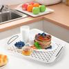 2PCS Anti-Slip Dot Food Serving Tray Rectangular Hotel Dinner Trays  Afternoon Tea