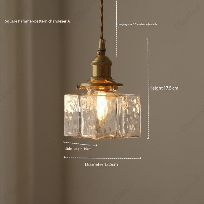 

European Simple Retro LED Glass Chandelier Living Room Dining Room Corridor Balcony Bedroom Decorative Lighting No light source