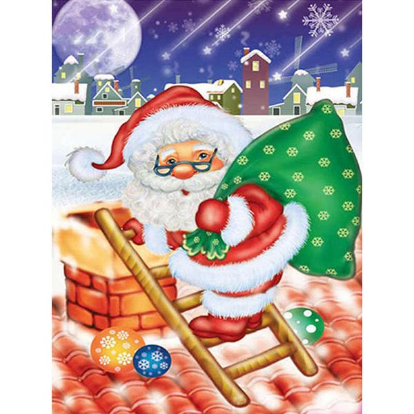 5D Diamond Painting Cartoon Santa Claus Diamond Embroidery Christmas Landscape Cross Stitch Mosaic Kit Christmas Gift Home Decor