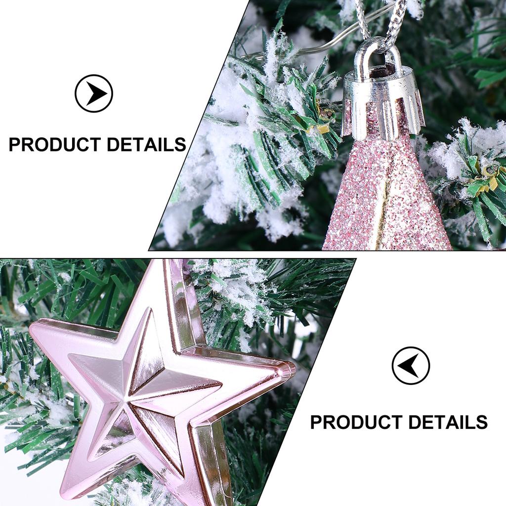 18Pcs Star Decor Christmas Hanging Tree Ornament Festive Five Pointed Design for Home Office School Xmas Display