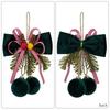 Velvet Christmas Hanging Decoration Wine Red Bow Ornament  Christmas Tree Decoration