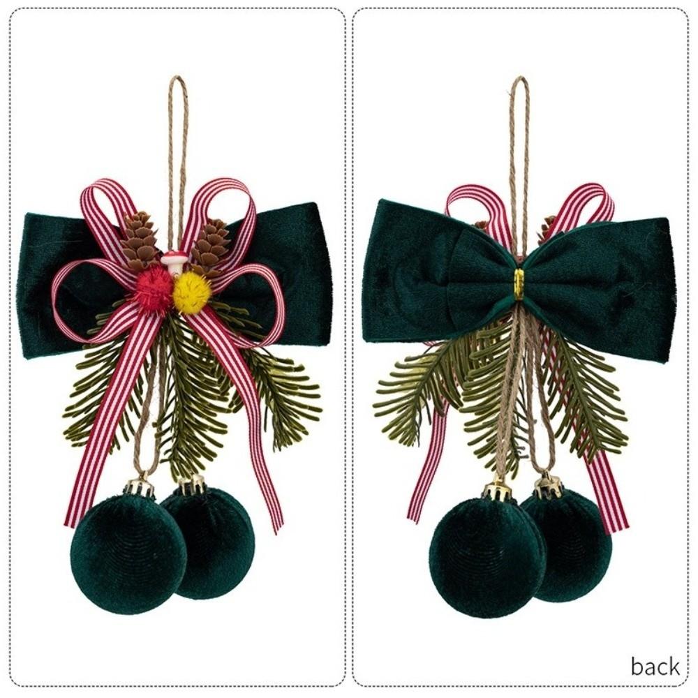Velvet Christmas Hanging Decoration Wine Red Bow Ornament Christmas Tree Decoration