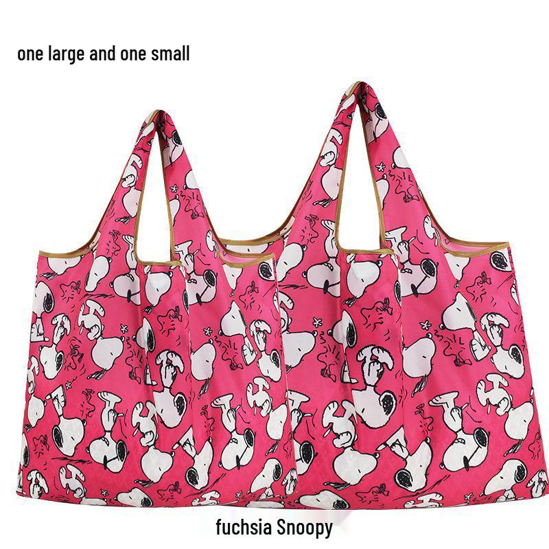Snoopy Foldable Eco-friendly Large Waterproof Shopping Bag with Shoulder Strap