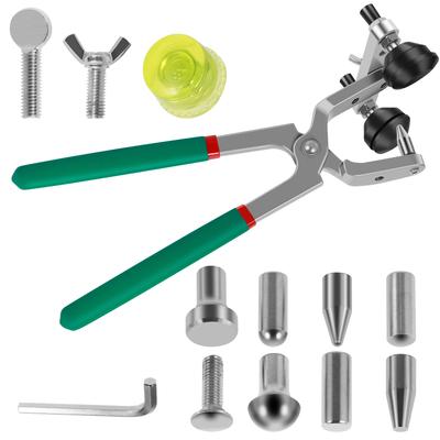 Multifunctional Auto Dent Repair Tool Paintless Dent Edge Repair Pliers Engine Cover Crimping Pliers with 8 Replacement Heads