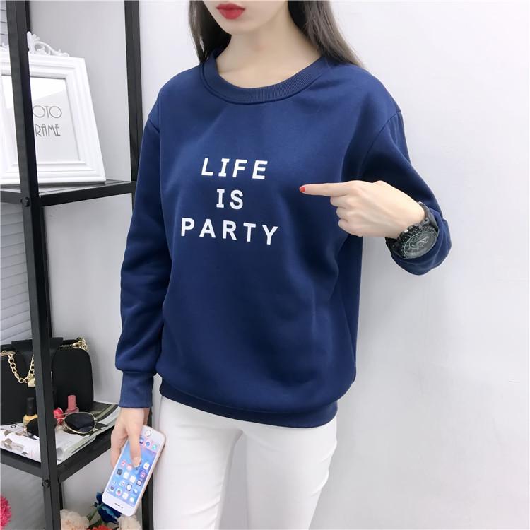 Women's 2021 Korean Style Autumn/Winter Letter Print Loose Long-Sleeve Thickened Sweatshirt