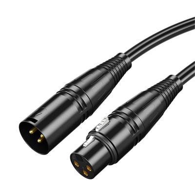 Audiokabel Stecker auf Buchse Schwarz 6 Meter PVC-Mantel Feste Verbindung XLR Mikrofonkabel für Musik