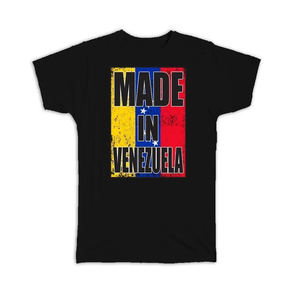 

Gift T-Shirt : Made In Venezuela Flag Retro Artistic Venezuelan Expat Country S