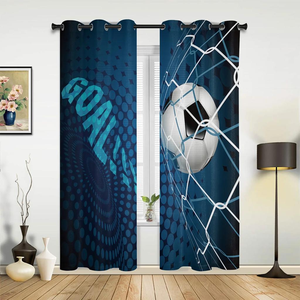 Fotbollsplan Design Gröna Gardiner för Sovrum Vardagsrum Draperier Kök Barnrum Fönstergardin Heminredning