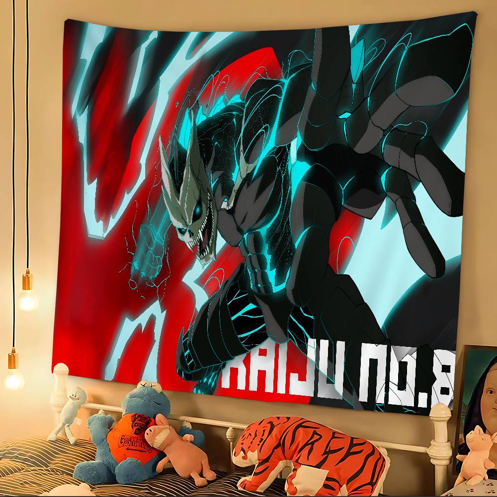 Kaiju No 8 Anmie Colorful Tapestry Wall Hanging Hippie Flower Wall Carpets Dorm Decor Wall Art Decor