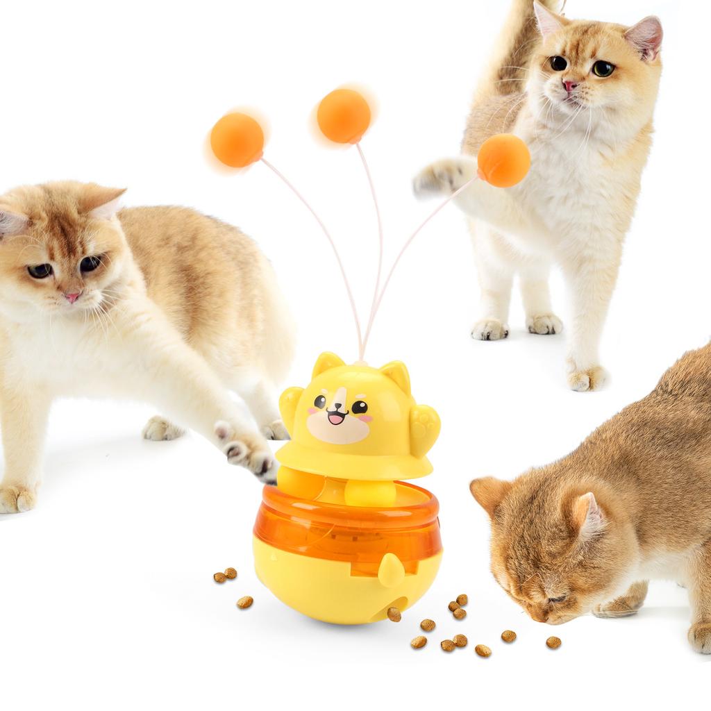 Interactive Cat Treat Toys Puzzle Feeder for Indoor Cats Slow Food Dispenser with Adjustable Hole Cat Toys for Exercise Boredom