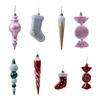 Hand-Painted Flat Candy Christmas Tree Ornament Set
