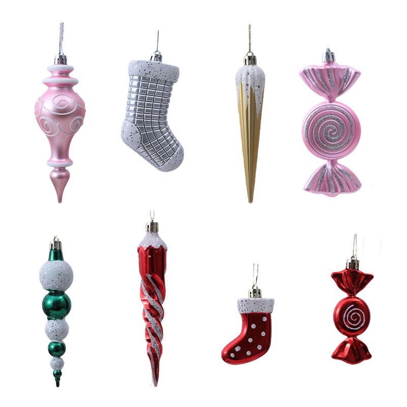 Hand-Painted Flat Candy Christmas Tree Ornament Set