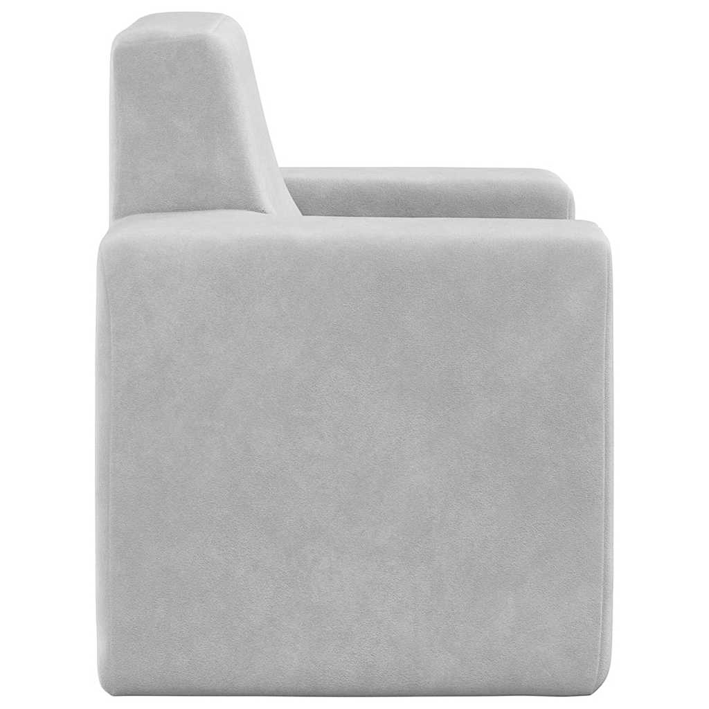 Children S Sofa Light Grey Soft Plush
