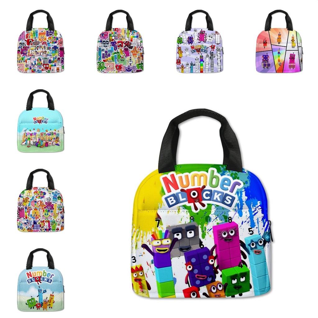Numberblocks Digital Building Blocks Insulated Lunch Bag For Elementary School Students