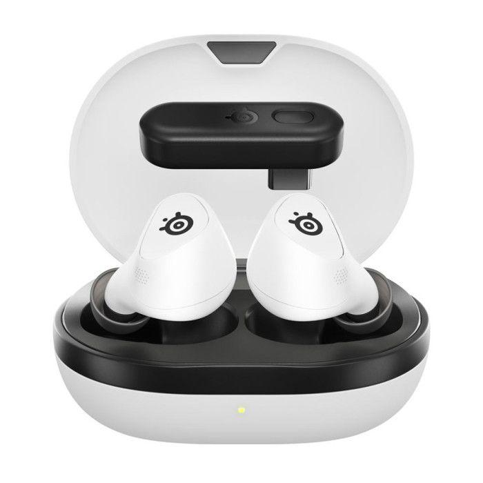 Ecouteurs intra auriculaires sans fil Bluetooth SteelSeries Arctis GameBuds avec réduction de bruit pour PS Blanc