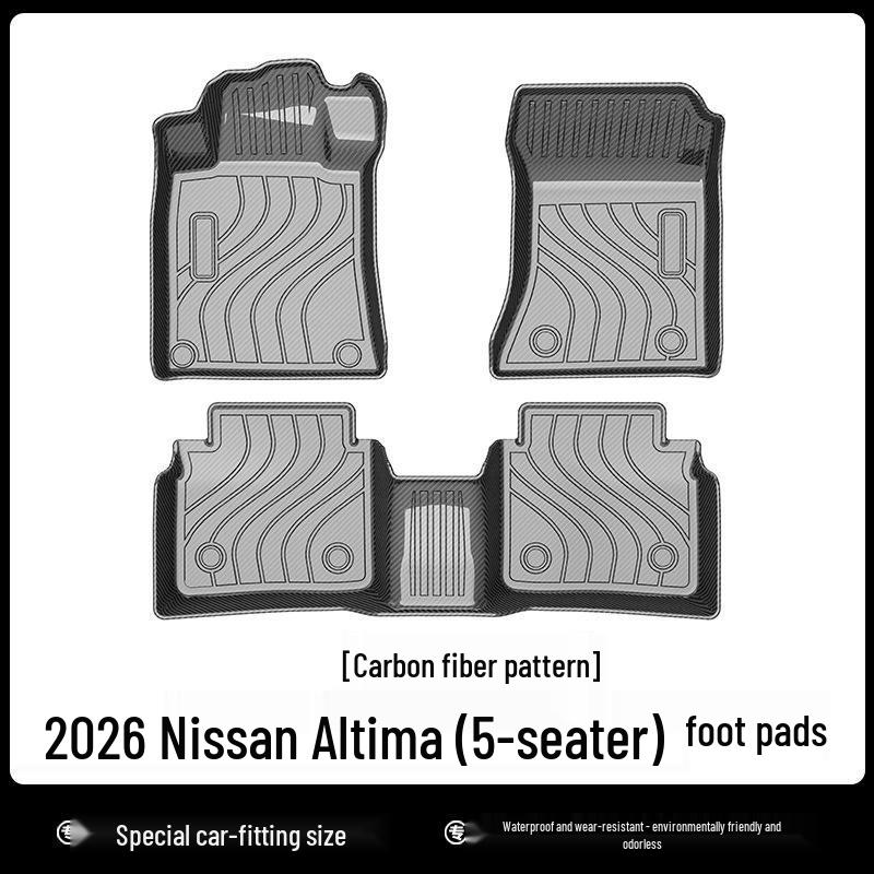 All-Weather TPE Floor Mats & Trunk Mat for 26-Year Nissan Altima with Carbon Fiber Texture and Starry Sky Blanket
