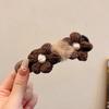 Autumn/Winter Plush Flower Hair Clips Women'S Side Bangs Hairpin Duckbill Clip Hair Accessories For Ladies Haircuts