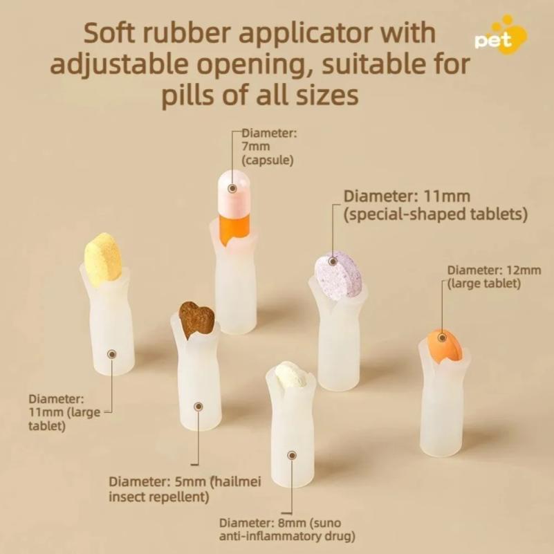 Soft Silicone Tip Pet Pill Feeder Syringe With Extra 2 Replacement Tips Portable Easy Oral Medicine Dispenser Tool for Cats Dogs