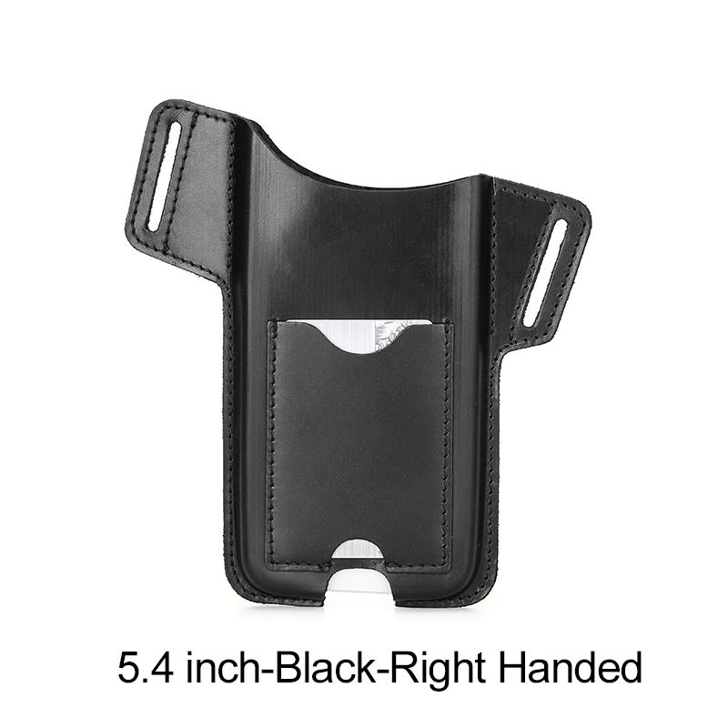 Funda de teléfono de cuero genuino para hombre, funda con cubierta con bucle para teléfono móvil, riñonera con gancho para cinturón para teléfono de 5,4 "/6,1"/6,7"