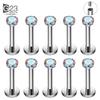 10 Stück ASTM F136 Titan 2/2,5/3/4mm CZ Labret Stud 16G Tragus Helix Knorpel Conch Flatback Ohrläppchen Piercing Körperschmuck