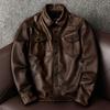 Italian Lambskin Genuine Leather Shirt Jacket Slim Fit Mens Padded Coat